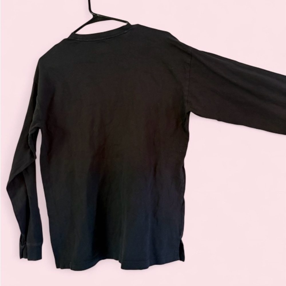 PINK Victoria’s Secret Black Long Sleeve Logo Graphic Tee Size Small - Picture 2 of 6